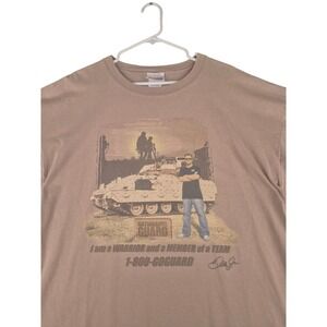 Chase Authentics NASCAR National Guard Dale Jr Graphic T-Shirt Tan Mens 2X